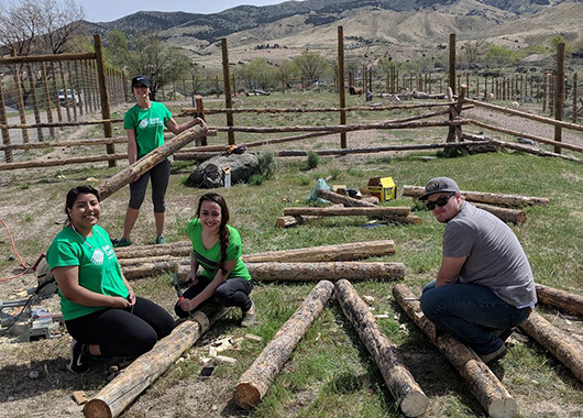 ICCU Team Members Volunteering Making Fences at the Zoo