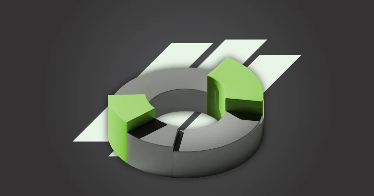 A grey and grey pie chart that symbolizes the different rewards you'll gain depending on which credit card you choose.