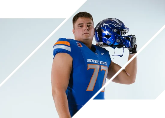 Kage Casey, the left tackle for Boise State Broncos.