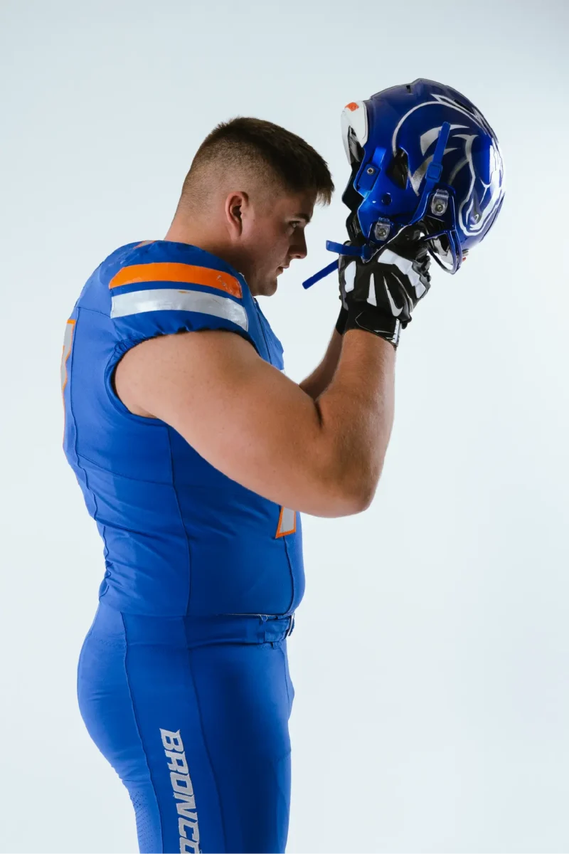 Kage Casey, the left tackle for Boise State Broncos.