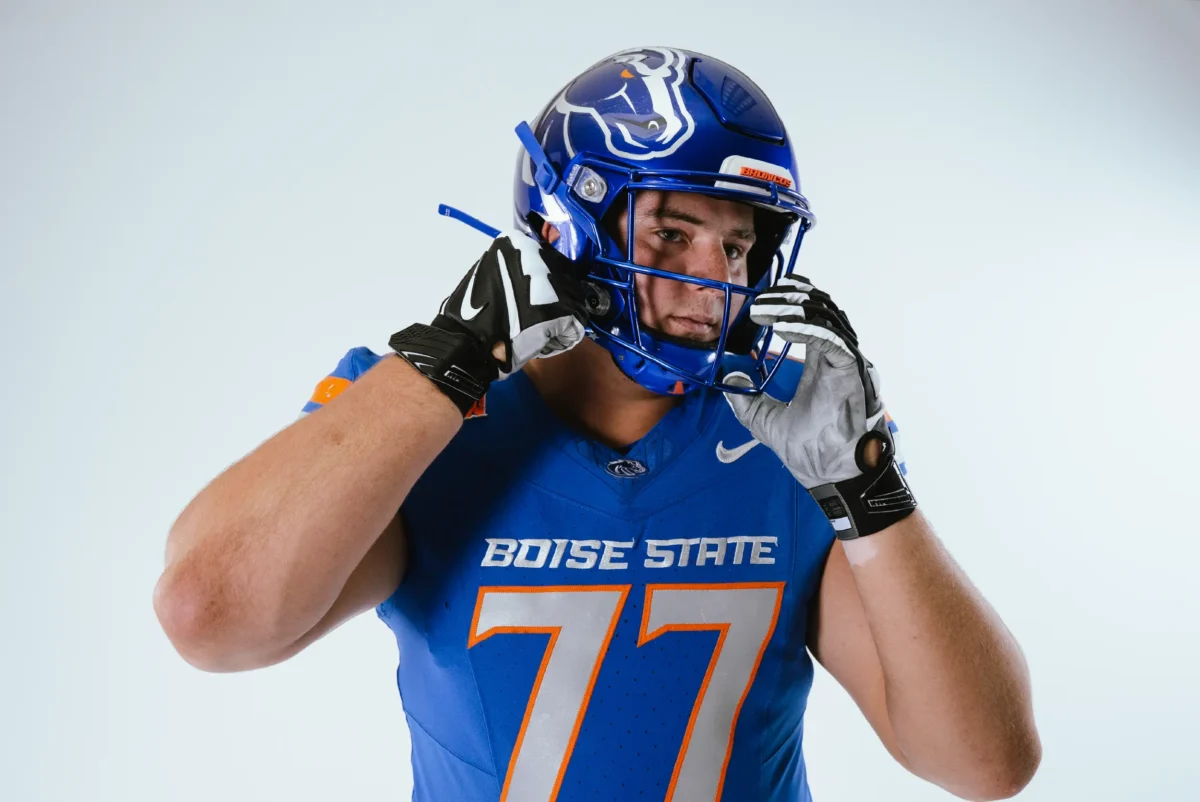 Kage Casey, the left tackle for Boise State Broncos.