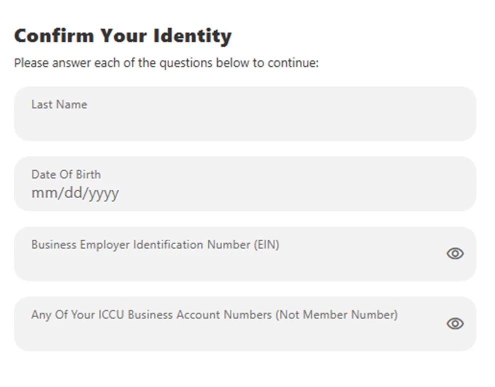 a screenshot of eBranch business confirm identity