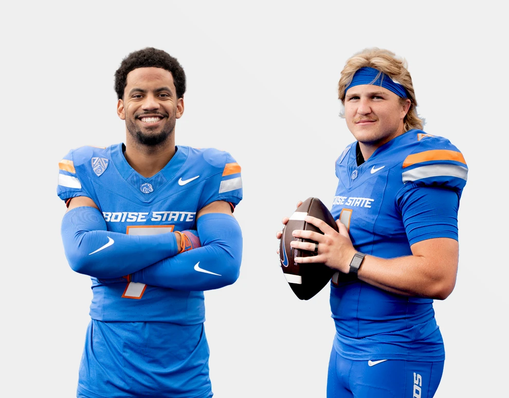 Boise State football athletes Maddux Madsen and Jaden Mickey.